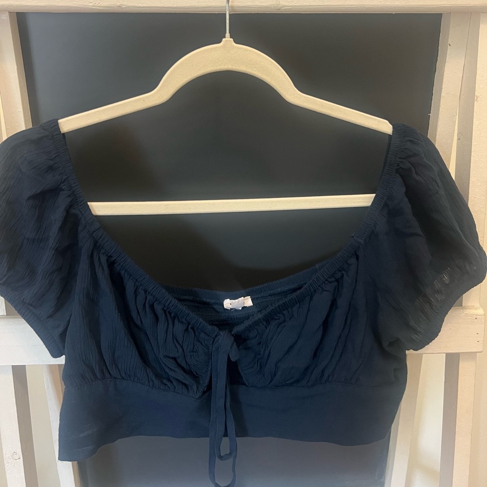 Garage Dark Blue Short Sleeve Top
